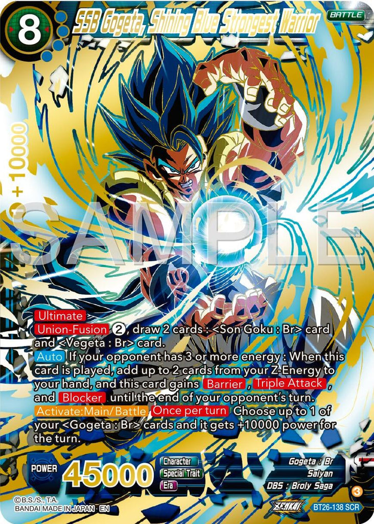 SSB Gogeta, Shining Blue Strongest Warrior (BT26-138) [Ultimate Advent