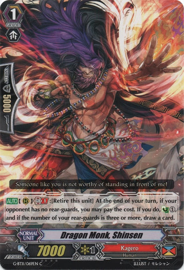 Dragon Monk, Shinsen (G-BT11/069EN) [Demonic Advent]