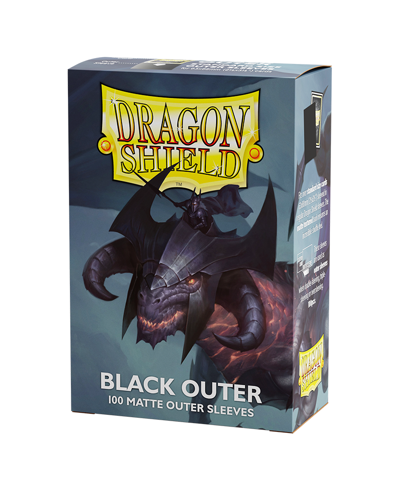 Dragon Shield: 100ct Outer Sleeves - Matte Black (Standard)