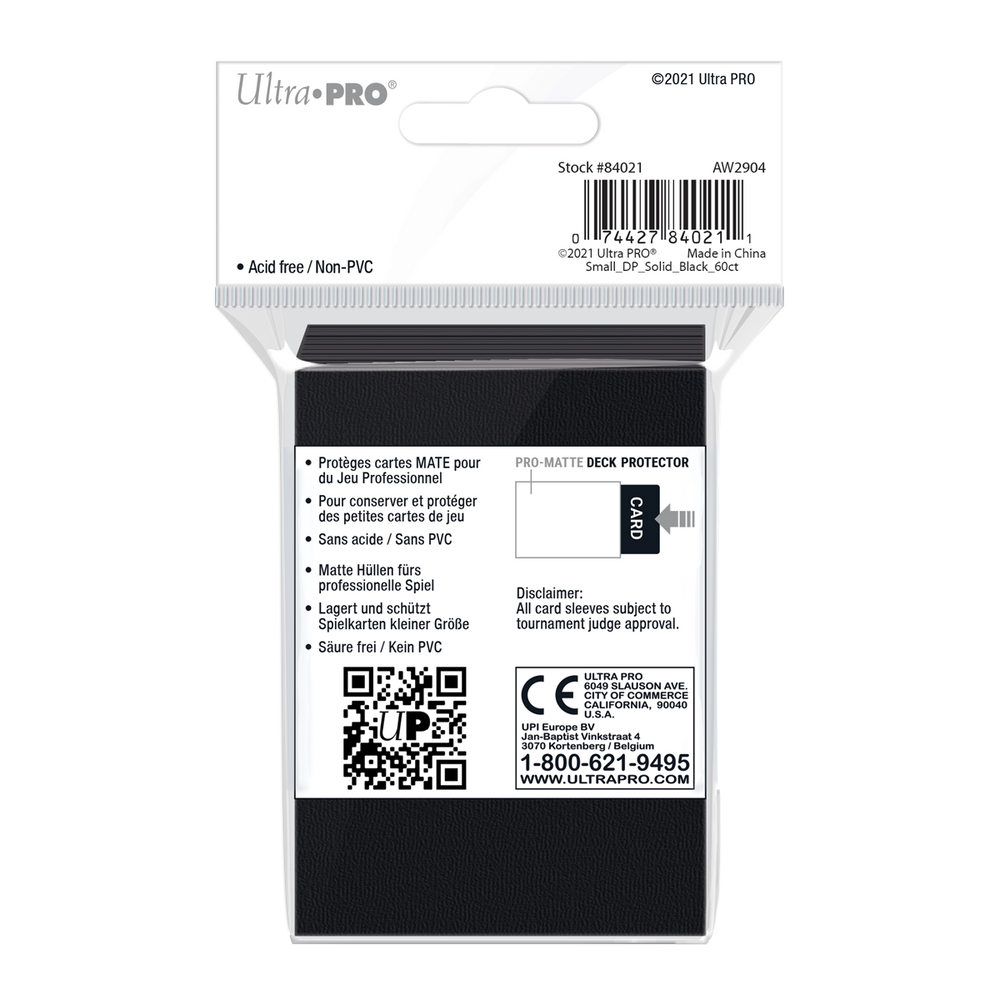 Ultra PRO: Small 60ct Sleeves - PRO-Matte (Black)