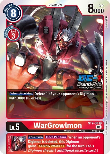 WarGrowlmon [ST7-08] (DC-1 2022 Stamped) [Starter Deck: Gallantmon Promos]