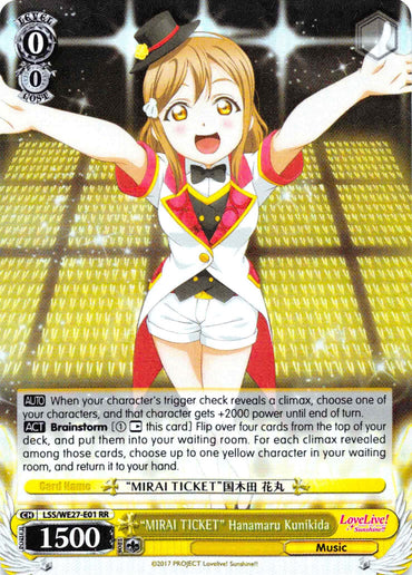 "MIRAI TICKET" Hanamaru Kunikida (LSS/WE27-E01 RR) (Parallel Foil) [Love Live! Sunshine!! Extra Booster]