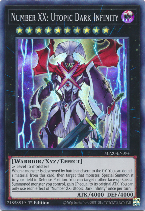 Number XX: Utopic Dark Infinity [MP20-EN094] Super Rare