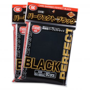 KMC Standard Perfect Size Sleeves - Black - 80ct