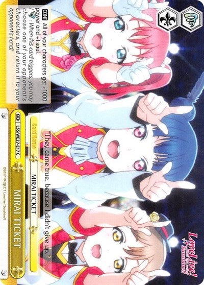 MIRAI TICKET (LSS/WE27-E17 C) (Yellow Parallel Foil) [Love Live! Sunshine!! Extra Booster]