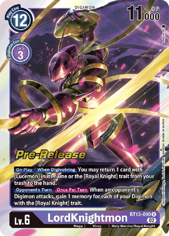 LordKnightmon [BT13-090] [Versus Royal Knights Booster Pre-Release Cards]