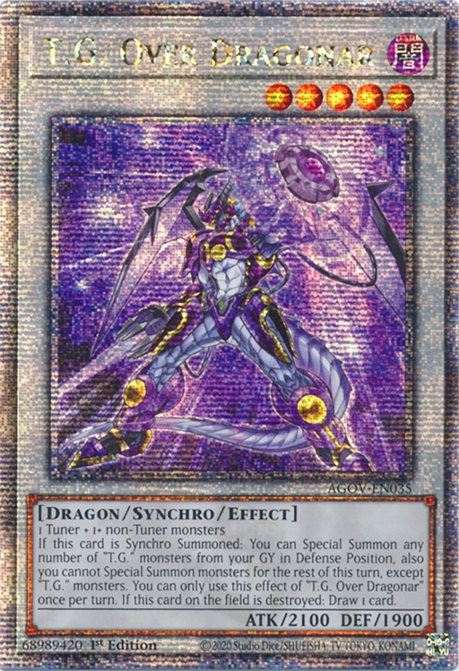 T.G. Over Dragonar (Quarter Century Secret Rare) [AGOV-EN035] Quarter Century Secret Rare