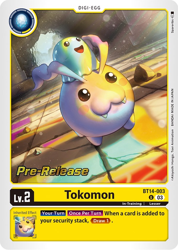 Tokomon [BT14-003] [Blast Ace Pre-Release Cards]