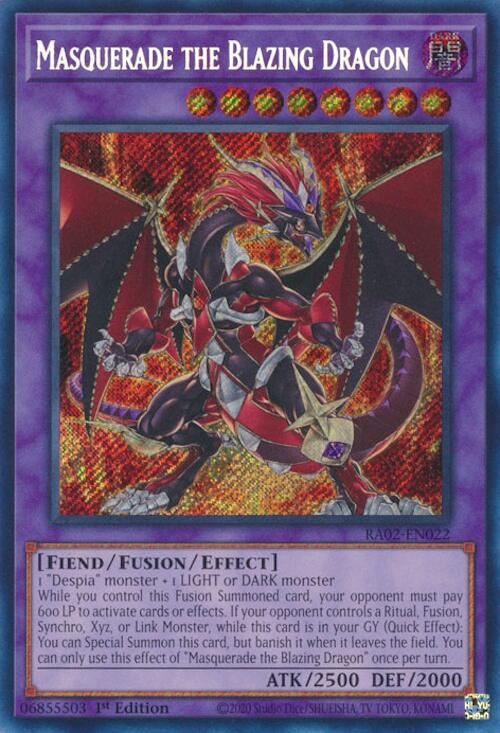 Masquerade the Blazing Dragon (Secret Rare) [RA02-EN022] Secret Rare