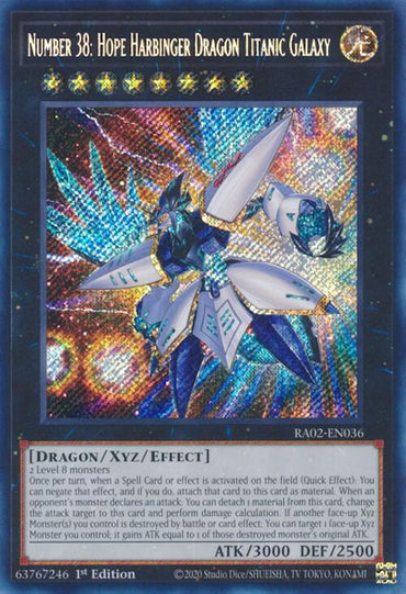 Number 38: Hope Harbinger Dragon Titanic Galaxy (Secret Rare) [RA02-EN036] Secret Rare