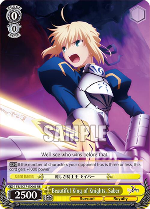 Beautiful King of Knights, Saber (SR) [Fate/Zero Chronicle Set]