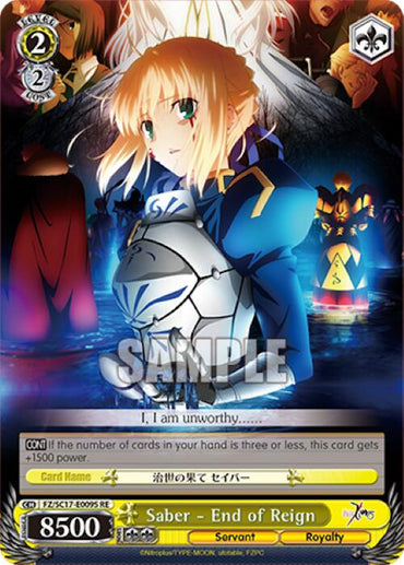 Saber - End of Reign (SR) [Fate/Zero Chronicle Set]