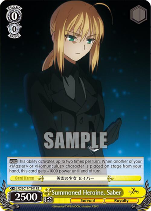 Summoned Heroine, Saber [Fate/Zero Chronicle Set]