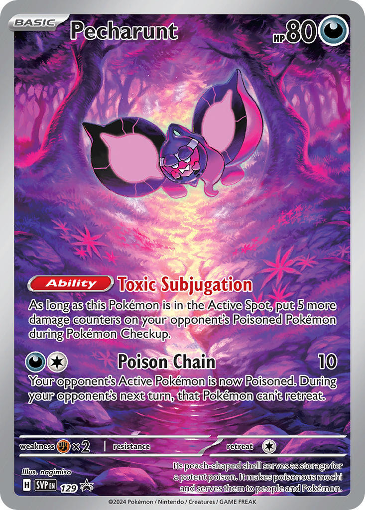 purple pokemon card Pecharunt (129) [Scarlet & Violet: Black Star Promos]