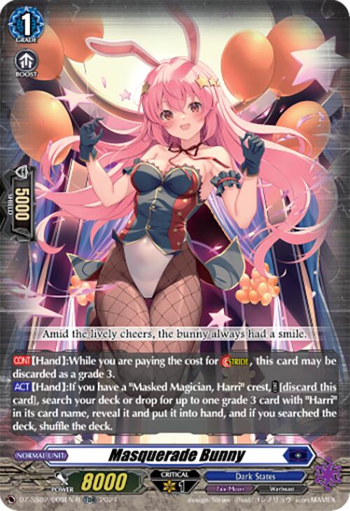 Masquerade Bunny (TDR) (DZ-SS02/009EN-R) [Stride Deckset -Harri-]