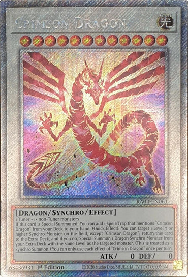 Crimson Dragon (card) [RA04-EN061] Platinum Secret Rare