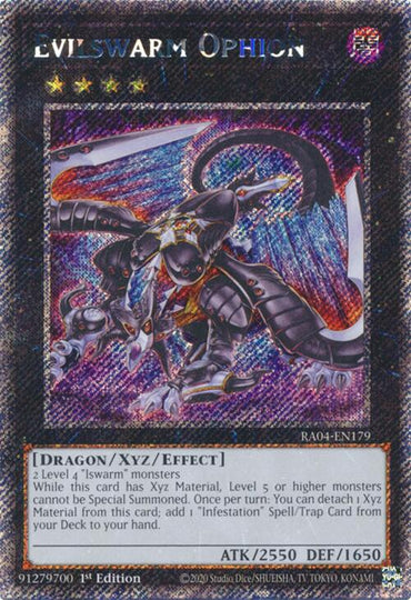 Evilswarm Ophion [RA04-EN179] Platinum Secret Rare
