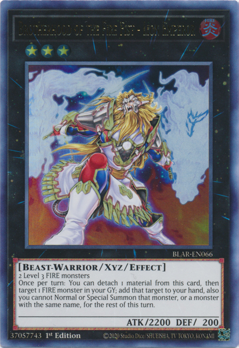 Brotherhood of the Fire Fist - Lion Emperor [BLAR-EN066] Ultra Rare