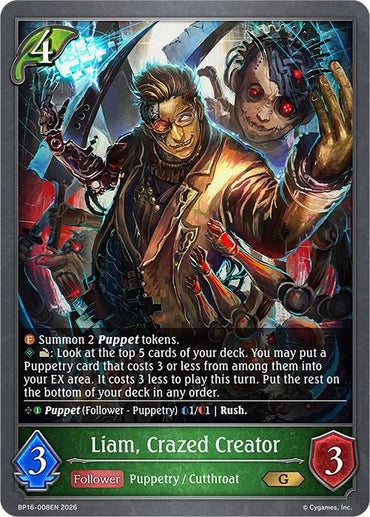 Liam, Crazed Creator (BP16-008EN) [New World Genesis]