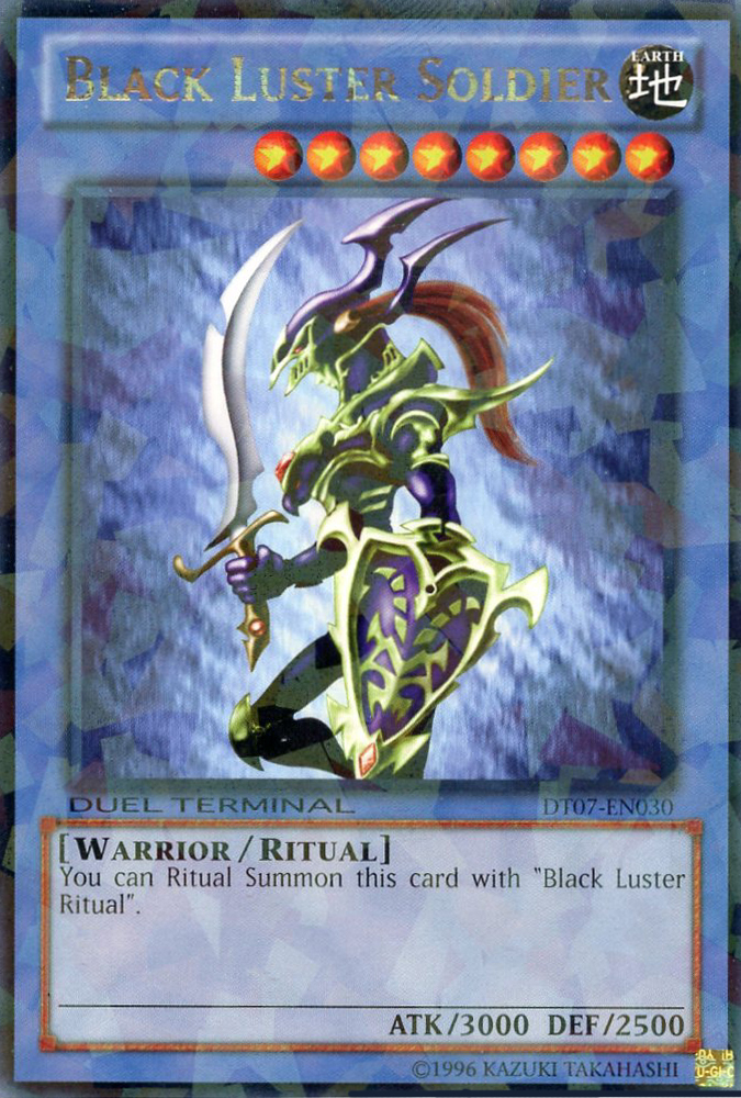 yugioh cards black luster ritual ES01-AE046 Soldier 2500 You can Ritual Summon this card with Chaos Form or Super Soldier Ritual Yu-Gi-Oh! BLACK LUSTER SOLDIER -