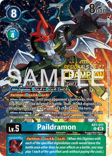 Paildramon [AD1-011] - AD1-011 (Regionals 26-27 Season 2 Champion) [Advanced Booster Digimon Generation]