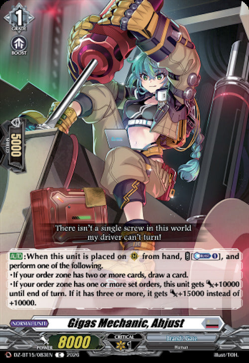 Gigas Mechanic, Ahjust (DZ-BT15/083EN) [Strike of Illusionary Shadows]