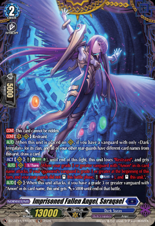 Imprisoned Fallen Angel, Saraqael (DZ-BT15/FR10EN) [Strike of Illusionary Shadows]