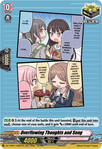 Overflowing Thoughts and Song (H) (Holo Rare) (DZ-TBP01/H02hEN) [BanG Dream! Girls Band Party!]