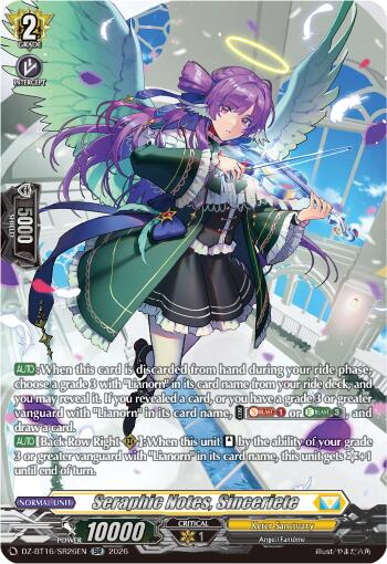 Seraphic Notes, Sinceriete (DZ-BT16/SR26EN) [Parallactic Dawn]