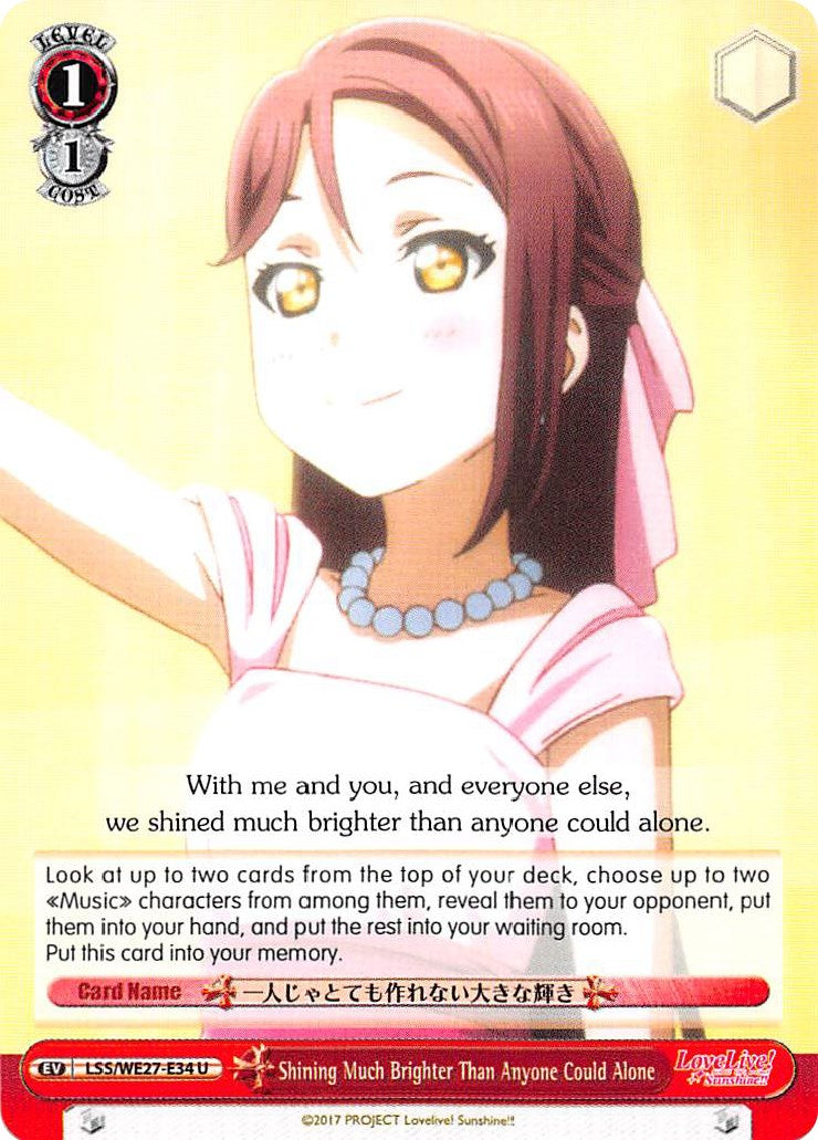 Shining Much Brighter Than Anyone Could Alone (LSS/WE27-E34 U) [Love Live! Sunshine!! Extra Booster]