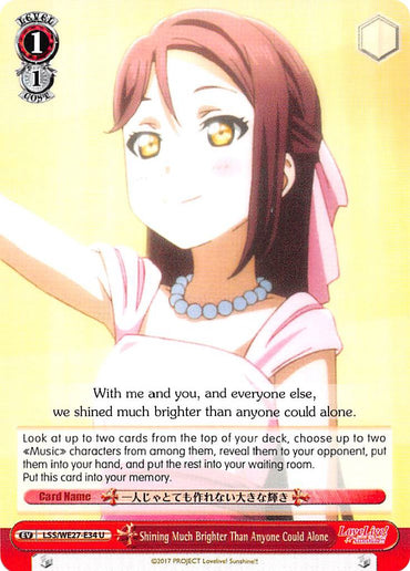 Shining Much Brighter Than Anyone Could Alone (LSS/WE27-E34 U) [Love Live! Sunshine!! Extra Booster]