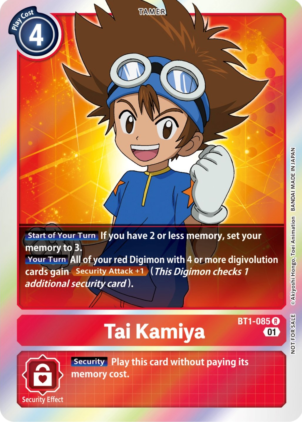 Tai Kamiya [BT1-085] (ST-11 Special Entry Pack) [Release Special Booster Promos]