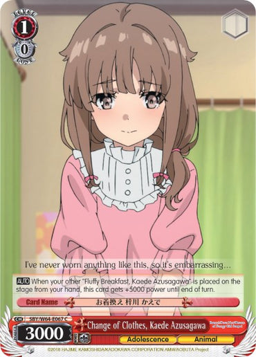 Change of Clothes, Kaede Azusagawa (SBY/W64-E067 C) [Rascal Does Not Dream of Bunny Girl Senpai]