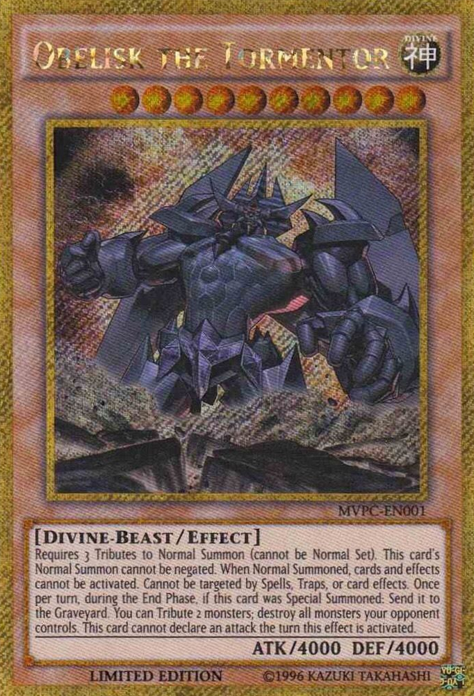 Obelisk the Tormentor [MVPC-EN001] Gold Secret Rare