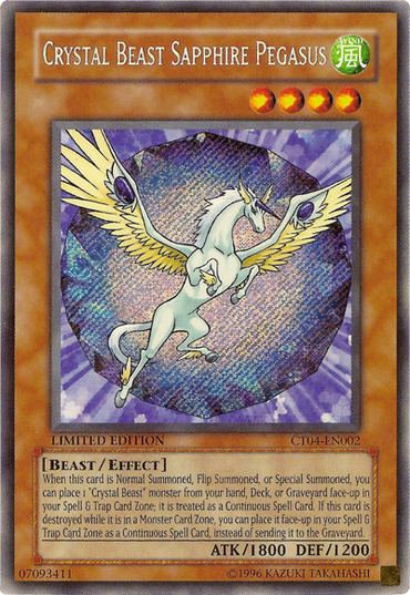 Crystal Beast Sapphire Pegasus [CT04-EN002] Secret Rare