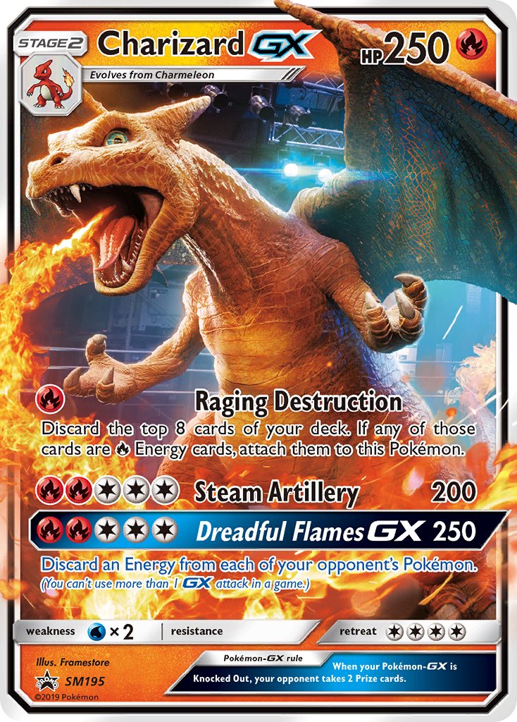 pokemon card gx Charizard GX (SM195) [Sun & Moon: Black Star Promos]