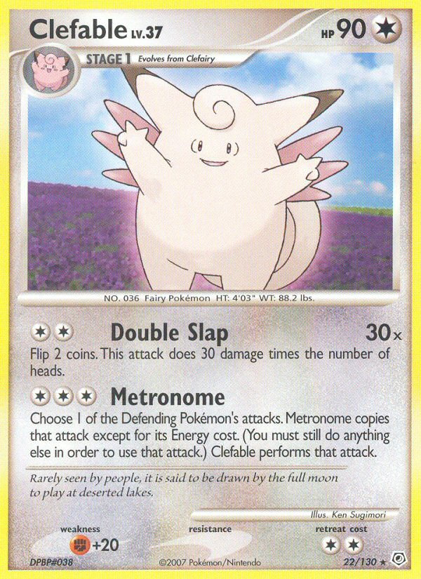 pokemon card clefable Clefable (22/130) [Diamond & Pearl: Base Set]